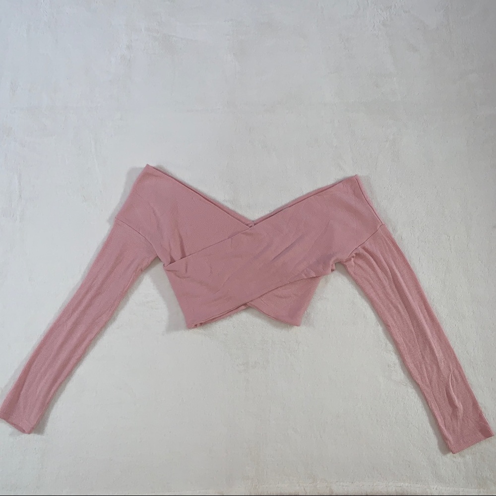 FASHIONNOVA OFF THE SHOULDER CRISS CROSS CROP TOP